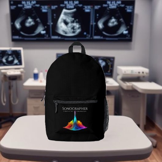 Sonographer-kleurrijke ultrasone golven bedrukte rugzak