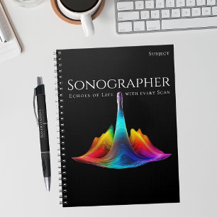 Sonographer-kleurrijke ultrasone golven notitieboek