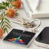 Sonographer-kleurrijke ultrasone golven sleutelhanger (Voorkant Rechts)