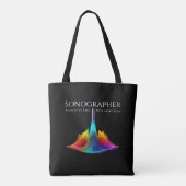 Sonographer-kleurrijke ultrasone golven tote bag (Achterkant)