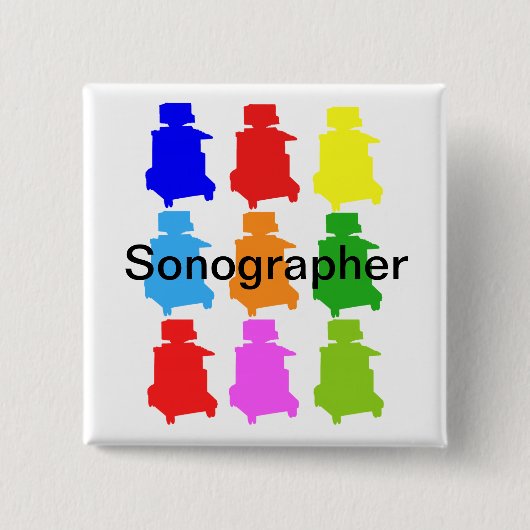 Sonographer Popart Gfits Vierkante Button 5,1 Cm (Voorkant)