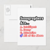 Sonographer Quiz...Joke Briefkaart (Voorkant / Achterkant)