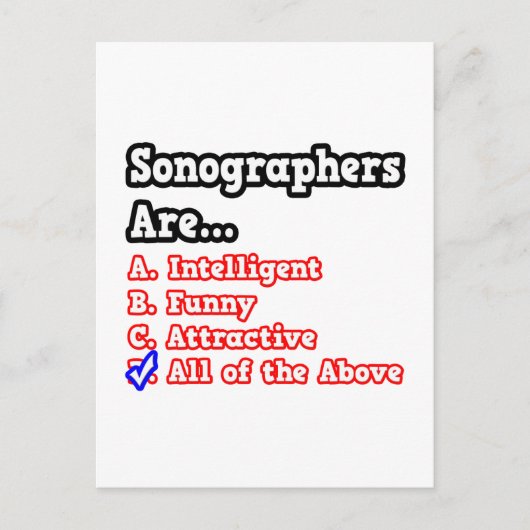 Sonographer Quiz...Joke Briefkaart (Voorkant)