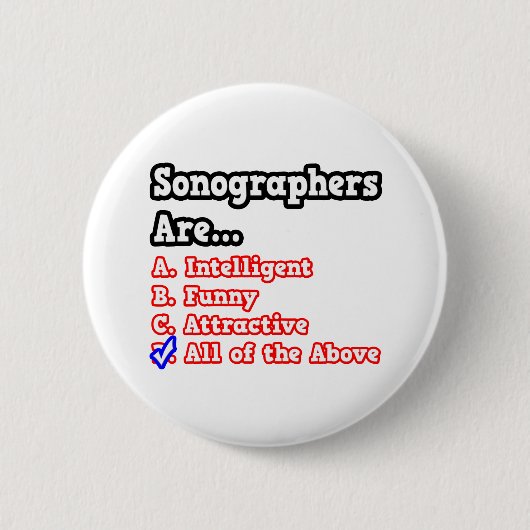 Sonographer Quiz...Joke Ronde Button 5,7 Cm (Voorkant)