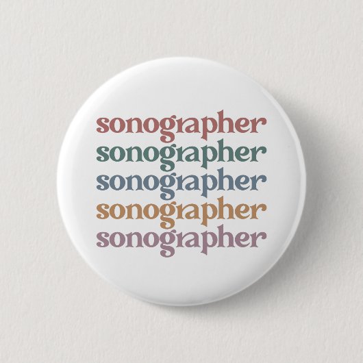 Sonographer Ultrasound Tech Retro Sonographer Gift Ronde Button 5,7 Cm (Voorkant)
