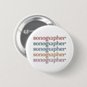 Sonographer Ultrasound Tech Retro Sonographer Gift Ronde Button 5,7 Cm (Voorkant /achterkant)