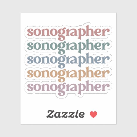 Sonographer Ultrasound Tech Retro Sonographer Gift Sticker (Vel)