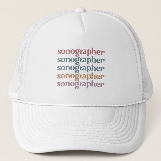 Sonographer Ultrasound Tech Retro Sonographer Gift Trucker Pet (Voorkant)