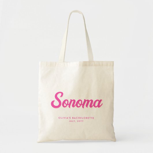 Sonoma Bachelorette Party Gepersonaliseerde Canvas Tote Bag (Voorkant)