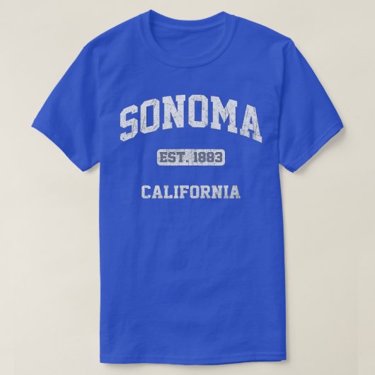 Sonoma California  staat Athletic stijl T-shirt (Design voorkant)