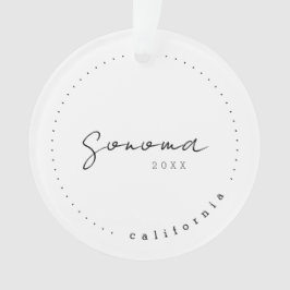 Sonoma, California Travel USA Simple Ornament