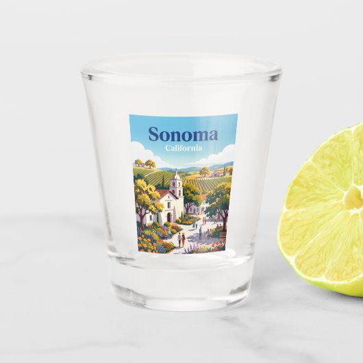 Sonoma Californië Shot Glas (Voorkant)