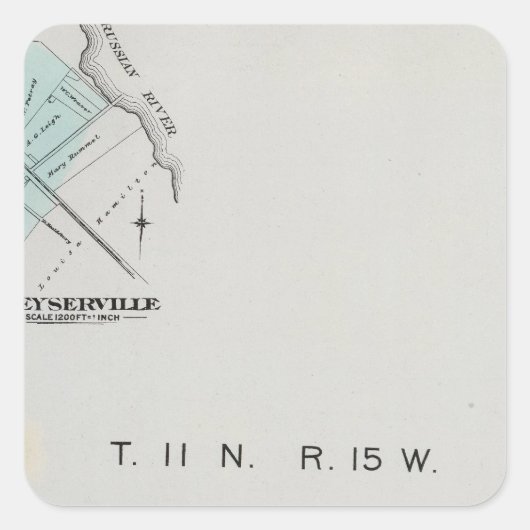 Sonoma County, Californië 3 Vierkante Sticker (Voorkant)