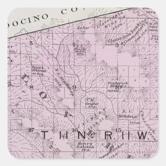 Sonoma County, Californië 7 Vierkante Sticker (Voorkant)