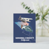 Sonoma County Californië kaart (Staand voorkant)