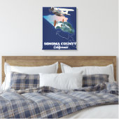 Sonoma County Californië kaart Canvas Afdruk (Insitu (Slaapkamer))
