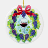 Sonoma County Wine Grapes Kerstmis Keramisch Ornament (Achterkant)