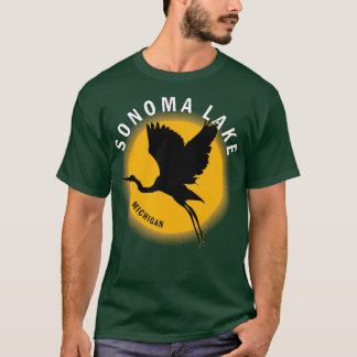 Sonoma Lake in Michigan Heron Sunrise T-shirt