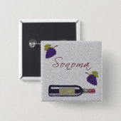 Sonoma magneet vierkante button 5,1 cm (Voorkant /achterkant)