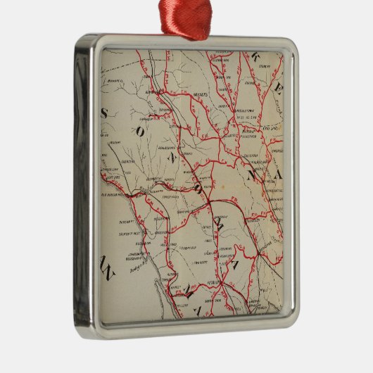 Sonoma, Marin, Lake en Napa County Metalen Ornament (Rechts)