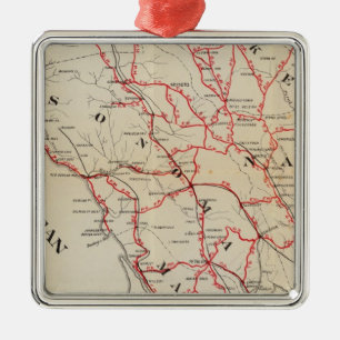 Sonoma, Marin, Lake en Napa County Metalen Ornament