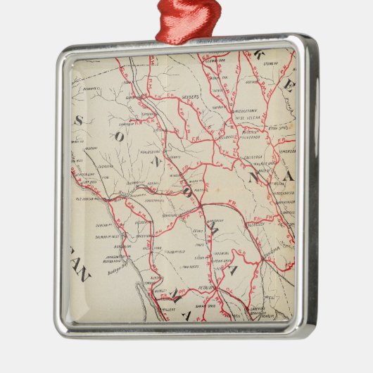 Sonoma, Marin, Lake en Napa County Metalen Ornament (Links)