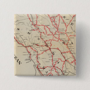 Sonoma, Marin, Lake en Napa County Vierkante Button 5,1 Cm