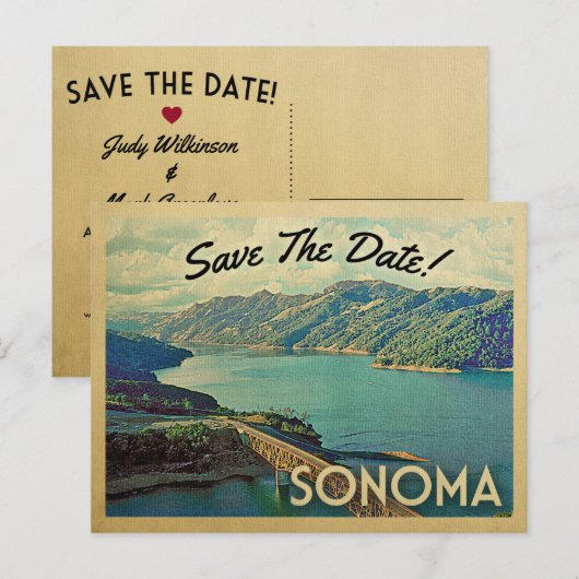 Sonoma sparen de  Briefkaarten van de Datum (Voorkant / Achterkant)