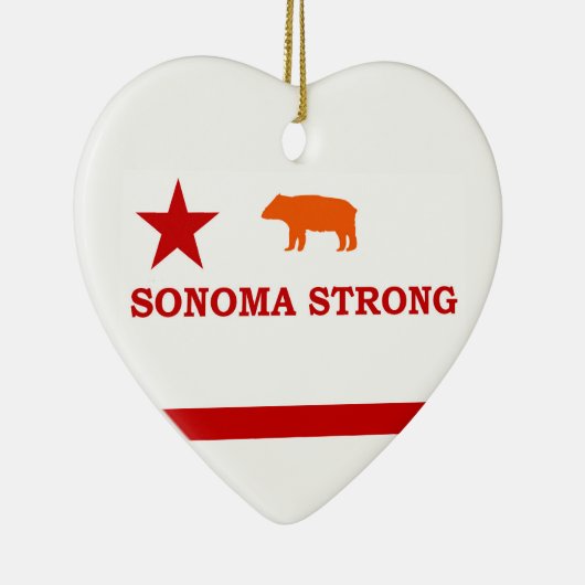 Sonoma sterke kerstversiering keramisch ornament (Rechts)