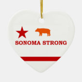 Sonoma sterke kerstversiering keramisch ornament (Voorkant)