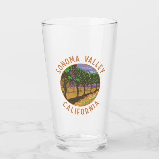 Sonoma Valley California Retro noodcirkel Glas (Voorkant)