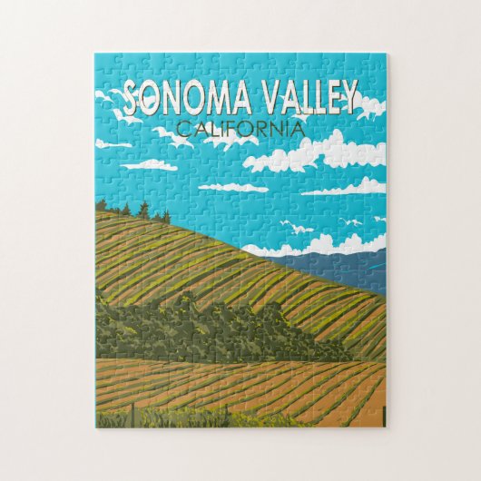 Sonoma Valley California Travel Art Vintage Legpuzzel (Verticaal)
