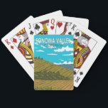 Sonoma Valley California Travel Art Vintage Pokerkaarten<br><div class="desc">Sonoma Valley in een vectorkunststijl. Sonoma County is een wijngebied ten noorden van San Francisco. Honderden wijngaarden, variërend van kleine familiebedrijven tot internationale wijnhuizen, liggen te midden van de glooiende heuvels en valleien.</div>