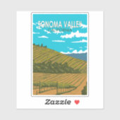 Sonoma Valley California Travel Art Vintage Sticker (Vel)