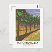 Sonoma Valley California Vineyard Travel  Briefkaart (Voorkant / Achterkant)
