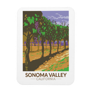 Sonoma Valley California Vineyard Travel  Magneet