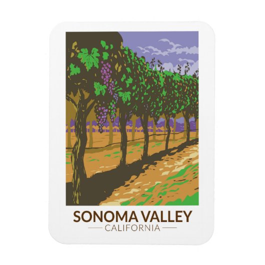 Sonoma Valley California Vineyard Travel  Magneet (Verticaal)