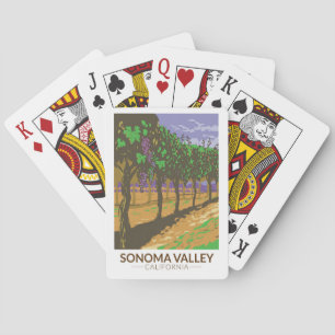 Sonoma Valley California Vineyard Travel  Pokerkaarten
