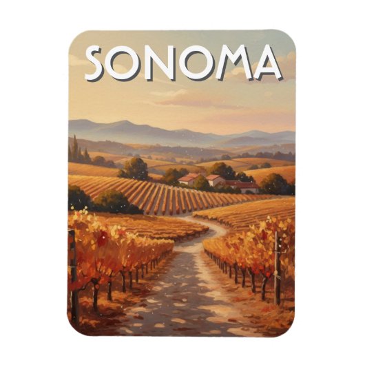 Sonoma Valley Californië Reizen Magneet (Verticaal)