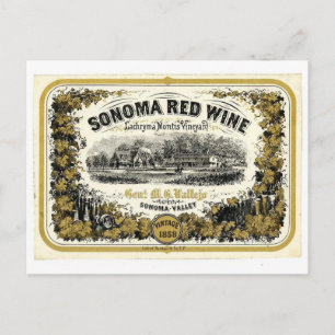 Sonoma Valley Red Wine Label Briefkaart