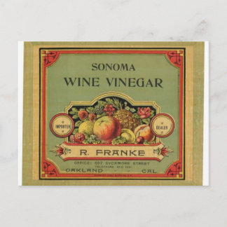 Sonoma Vinegar, Adverteren etiket Briefkaart