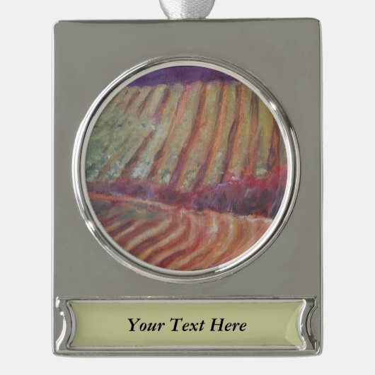 Sonoma Vineyards California vine wine Verzilverd Banner Ornament (Voorkant)