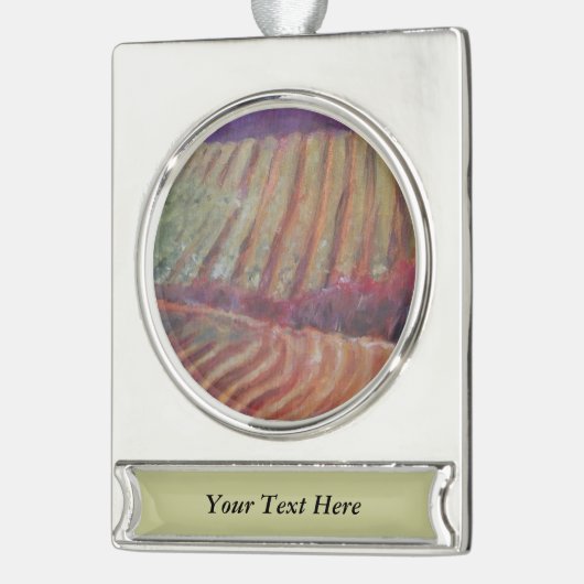 Sonoma Vineyards California vine wine Verzilverd Banner Ornament (Links)