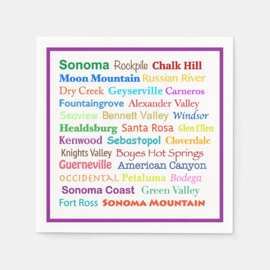Sonoma Wijnland Servetten (Voorkant)