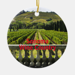 Sonoma Wine Country Kerstversiering Keramisch Ornament