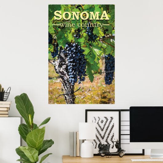 Sonoma Wine Land Poster (Thuiskantoor)