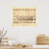 Sonora, CA. Panoramische kaart 1854 (1647A) - niet Poster (Keuken)