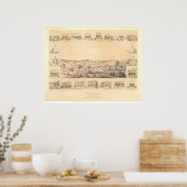 Sonora, CA. Panoramische kaart 1854 (1647A) - teru Poster (Keuken)
