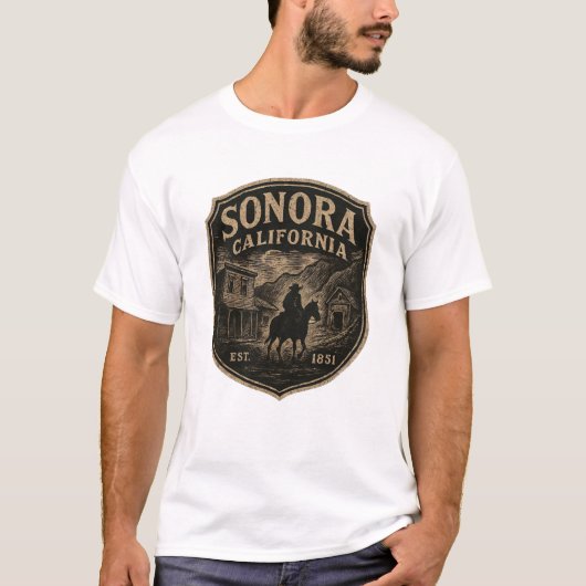 Sonora California Lone Horseman Gold Rush Badge T-shirt (Voorkant)