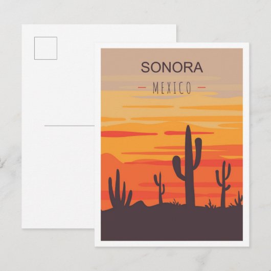 Sonora Mexico Art Vintage Travel Illustratie Briefkaart (Voorkant / Achterkant)